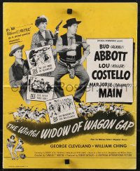 9b0235 WISTFUL WIDOW OF WAGON GAP pressbook 1947 Bud Abbott & Lou Costello chased by Majorie Main!
