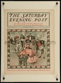 9b0100 SATURDAY EVENING POST magazine cover April 28, 1900 art of black butler serving fancy people!
