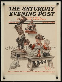 9b0106 SATURDAY EVENING POST magazine cover July 19, 1913 J.C. Leyendecker art of children!