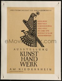 9b0165 AUSSTELLUNG KUNST HAND WERK AM NIEDERRHEIN linen 12x17 German museum/art exhibition 1948 Breker