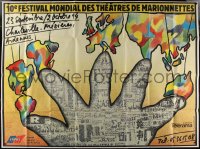 9b0123 FESTIVAL MONDIAL DES THEATRE DE MARIONNETTES 59x78 French special poster 1994 Bouvet art!