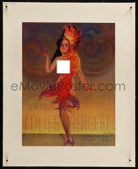 9b0178 FOLIES BERGERE linen 9x12 stage poster 1940 Irving Sinclair art of sexy naked performer!