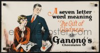 9b0134 GANONG BROS 11x21 advertising poster 1920s their chocolates are The Gift of Gladness!