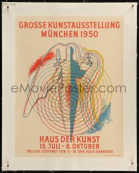 9b0167 GROSSE KUNSTAUSSTELLUNG MUNCHEN 1950 linen 12x16 German museum/art exhibition 1950 Ende art!