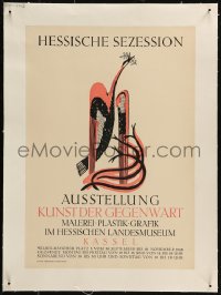 9b0169 HESSISCHE SEZESSION linen 12x17 German museum/art exhibition 1946 cool art!