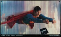 9b0021 SUPERMAN 36x60 movie soundtrack poster 1978 comic book hero Christopher Reeve in flight!