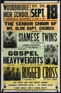 9b0129 WOODBRIDGE HIGH SCHOOL 17x26 special poster 1976 Siamese Twins, Gospel Heavyweights & more!