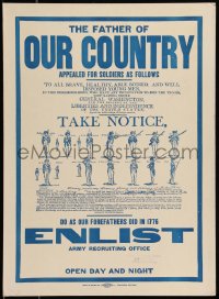 9b0117 FATHER OF OUR COUNTRY 16x22 WWI war poster 1917 soldiers demonstrating handling of a rifle!