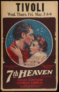 9b0237 7TH HEAVEN WC 1927 romantic art of Janet Gaynor & Charles Farrell, Frank Borzage!