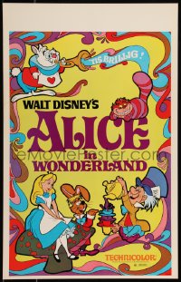 9b0244 ALICE IN WONDERLAND WC R1974 Walt Disney, Lewis Carroll classic, cool psychedelic art!
