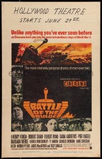 9b0249 BATTLE OF THE BULGE Cinerama WC 1966 Henry Fonda, Robert Shaw, cool Jack Thurston tank art!