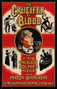 9b0274 CRUCIFER OF BLOOD stage play WC 1978 cool art of detective Sherlock Holmes by Van Nutt!