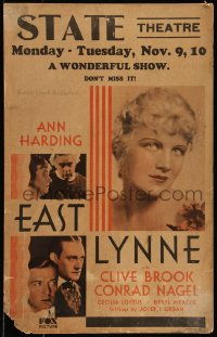 9b0285 EAST LYNNE WC 1931 pretty Ann Harding, Clive Brook, Conrad Nagel, ultra rare!