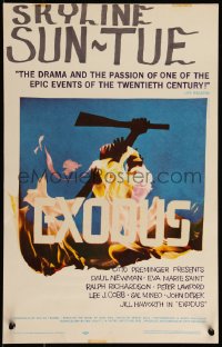 9b0289 EXODUS WC 1961 great artwork of arms reaching for rifle by Saul Bass, Otto Preminger!