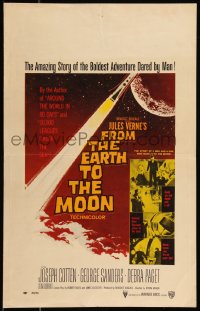 9b0297 FROM THE EARTH TO THE MOON WC 1958 Jules Verne's boldest adventure dared by man!