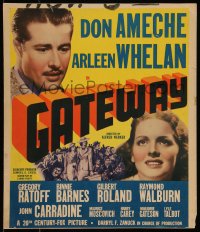 9b0298 GATEWAY WC 1938 Don Ameche, Arleen Whelan, about immigration in the United States!