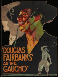 9b0003 GAUCHO 13x18 standee 1927 incredible colorful art of suave smoking outlaw Douglas Fairbanks!