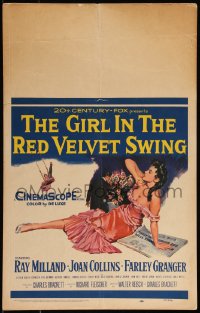 9b0300 GIRL IN THE RED VELVET SWING WC 1955 art of sexy Joan Collins as Evelyn Nesbitt Thaw!