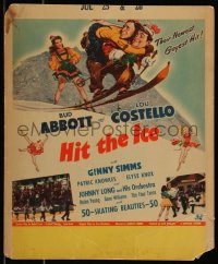 9b0314 HIT THE ICE WC 1943 Karl Godwin art of Ginny Simms w/Bud Abbott & Lou Costello on skis!