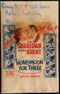 9b0315 HONEYMOON FOR THREE WC 1941 different images of Ann Sheridan & George Brent, ultra rare!
