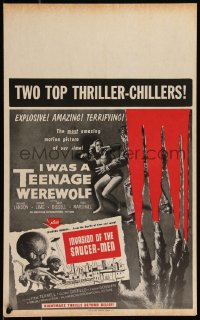 9b0317 I WAS A TEENAGE WEREWOLF/INVASION OF THE SAUCER-MEN Benton WC 1957 two top thriller-chillers!