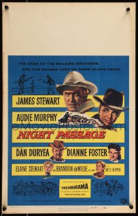 9b0349 NIGHT PASSAGE WC 1957 no one could stop the showdown between Jimmy Stewart & Audie Murphy!