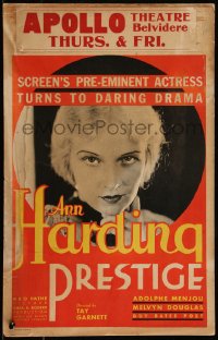 9b0355 PRESTIGE WC 1931 screen's pre-eminent actress Ann Harding turns to daring drama, ultra rare!