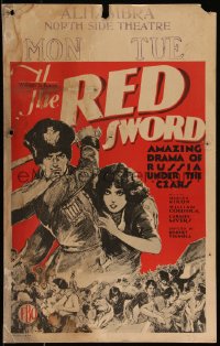 9b0358 RED SWORD WC 1929 art of William Collier Jr & Marian Nixon in a drama of Russia, ultra rare!