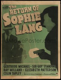 9b0359 RETURN OF SOPHIE LANG WC 1936 thief Gertrude Michael fakes death & goes straight, ultra rare!