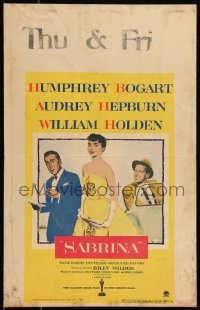 9b0364 SABRINA WC 1954 Audrey Hepburn between Humphrey Bogart & William Holden, Billy Wilder!