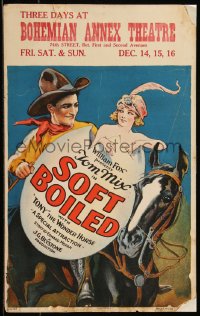 9b0370 SOFT BOILED WC 1923 great art of Tom Mix, Tony the Wonder Horse & sexy Billie Dove, rare!