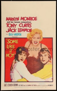 9b0371 SOME LIKE IT HOT WC 1959 sexy Marilyn Monroe + Tony Curtis & Jack Lemmon in drag!