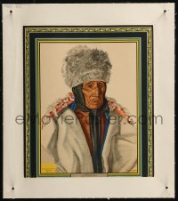 9b0181 WINOLD REISS linen calendar page 1940s great art of Native American Indian, Many Mules!