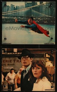 9c0504 SUPERMAN 2 color 8x10 stills 1978 Christopher Reeve flying over NYC and with Margo Kidder!