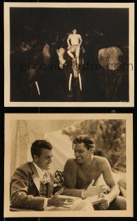 9c0992 TARZAN & HIS MATE 2 deluxe 8x10 stills 1934 Weissmuller on elephant & candid w/ Gibbons!