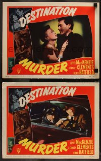 9c0334 DESTINATION MURDER 2 LCs 1950 ruthless drama of a racket king, cool film noir images!