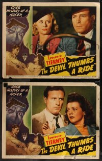 9c0336 DEVIL THUMBS A RIDE 2 LCs 1947 Lawrence Tierney & Betty Lawford in Felix Feist film noir!