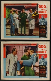 9c0343 GOG 2 LCs 1954 Richard Egan & pretty Constance Dowling with scientists Van Zandt & Marshall!