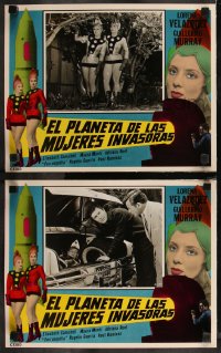 9c0366 PLANET OF THE FEMALE INVADERS 2 Spanish/US LCs 1967 great images of sexy alien girls!