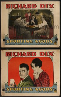 9c0382 SPORTING GOODS 2 LCs 1928 golf inventor Richard Dix, Gertrude Olmstead & Ford Sterling, rare!