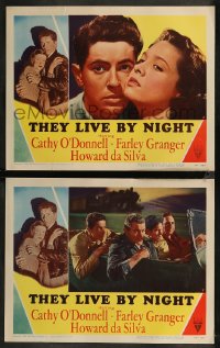 9c0386 THEY LIVE BY NIGHT 2 LCs 1948 Nicholas Ray classic, Farley Granger, O'Donnell!