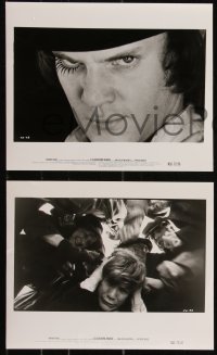 9c0892 CLOCKWORK ORANGE 3 8x10 stills 1972 Kubrick, McDowell close-up & pummeled, Korova Milk Bar!