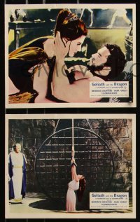 9c0521 GOLIATH & THE DRAGON 8 color English FOH LCs 1961 sexiest Leonara Ruffo and Gaby Andre!
