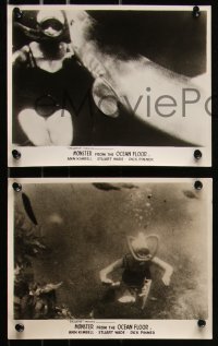 9c0555 MONSTER FROM THE OCEAN FLOOR 8 English FOH LCs 1954 great images of scuba divers underwater!