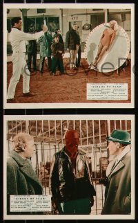 9c0524 PSYCHO-CIRCUS 8 color English FOH LCs 1967 Christopher Lee, Leo Genn, Circus of Fear!