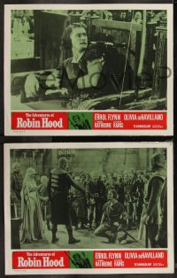 9c0026 ADVENTURES OF ROBIN HOOD 8 LCs R1964 Errol Flynn in the title role with Olivia De Havilland!