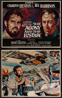 9c0027 AGONY & THE ECSTASY 8 roadshow LCs 1965 Charlton Heston & Rex Harrison, directed by Reed!