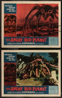 9c0029 ANGRY RED PLANET 8 LCs 1960 images of soldiers on strange planet + bat rat spider monster!