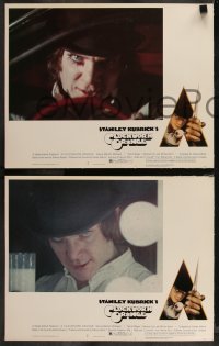 9c0052 CLOCKWORK ORANGE 8 LCs 1972 Malcolm McDowell in Stanley Kubrick ultra-violence classic!
