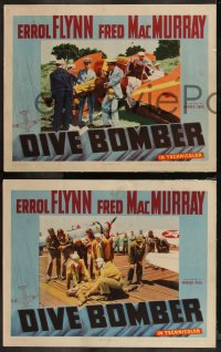 9c0262 DIVE BOMBER 4 LCs 1941 Michael Curtiz directed, pilots Errol Flynn, Ralph Bellamy & MacMurray
